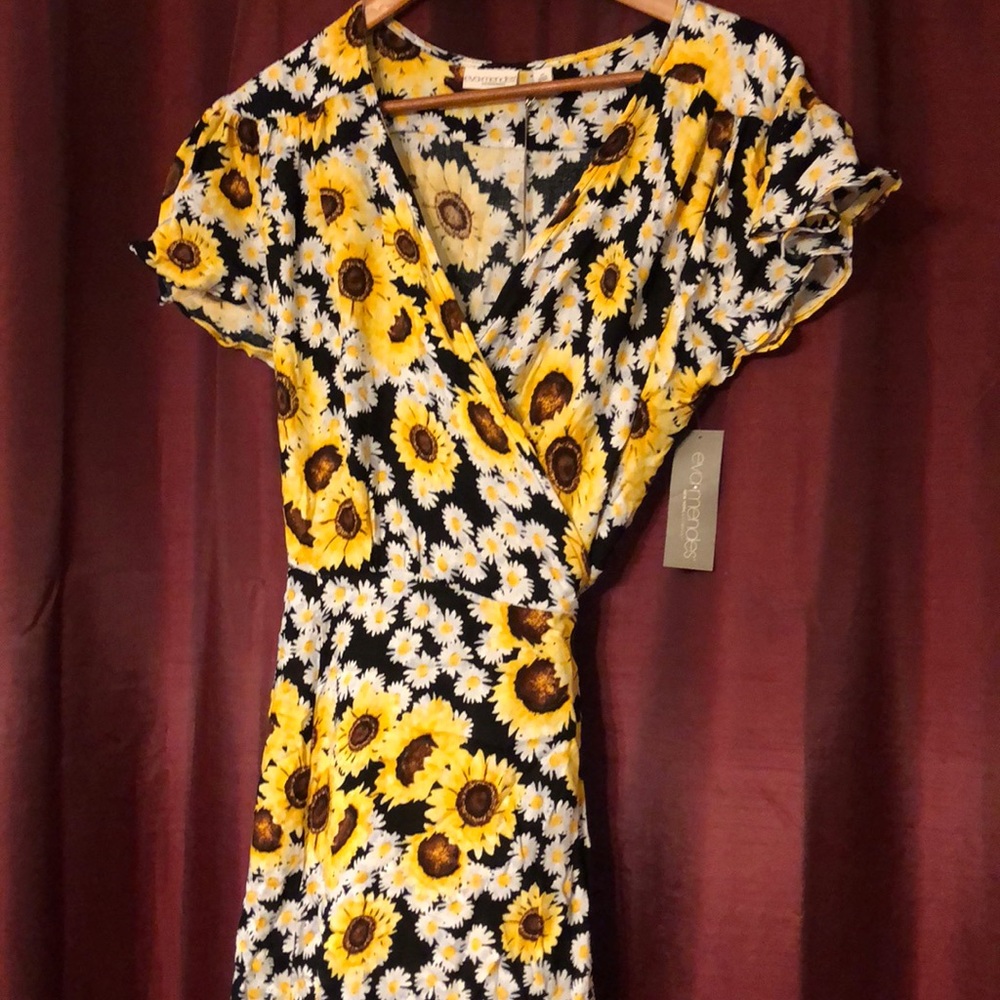 Maxi Sunflower Wrap Dress